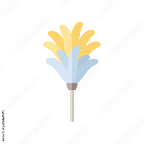 Stylized feather duster graphic for cleaning maintenance and housekeeping visuals showcasing