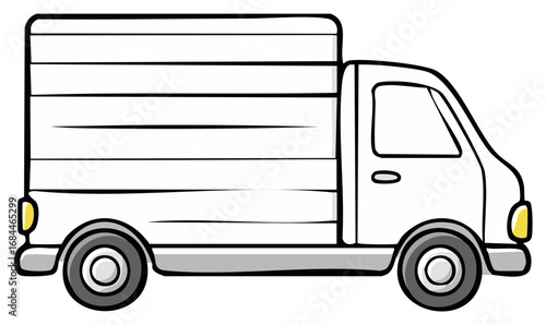Delivery truck illustration in cartoon style for transport and logistics themed designs