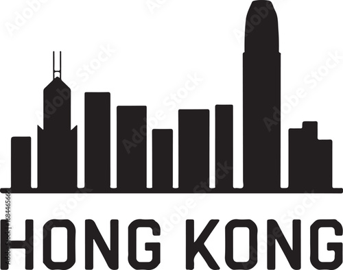 Hong Kong Skyline Silhouette