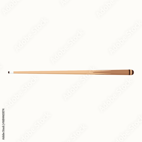 Isolated billiards cue illustration showcasing sporting goods and recreational equipment isolated