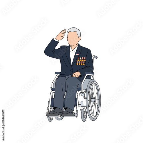 Veteran honors country: A respectful tribute from a wheelchair bound serviceman with medals of honor