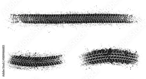 tire tracks showing various patterns and designs