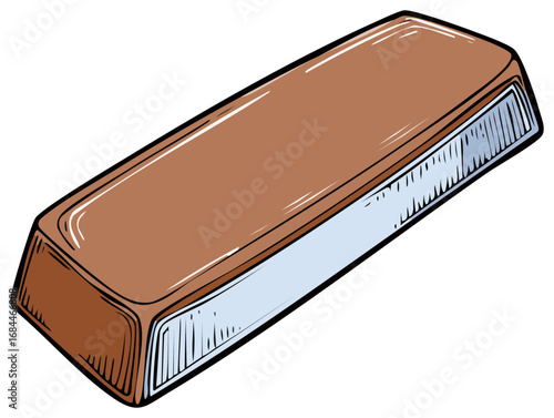 Shiny Golden Ingot Bar Illustration Representing Wealth Investment and Financial Security