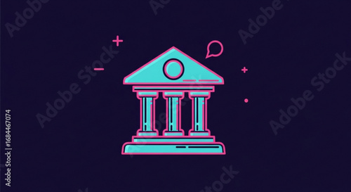 Bank building icon finance investment banking architecture financial institution loan mortgage business vector art