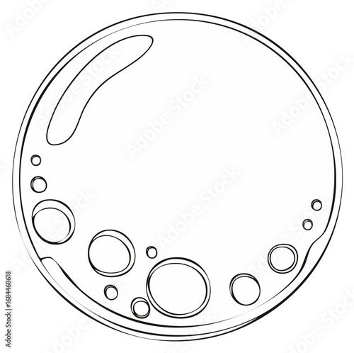 Full Moon Outline with Craters Graphic Design Element for Creative Projects
