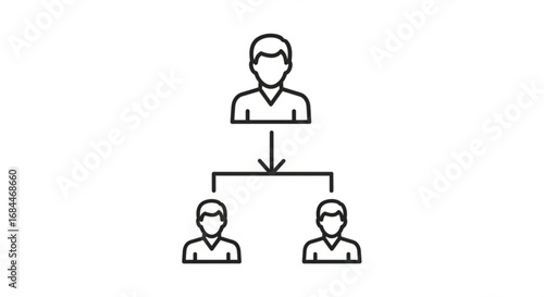 Organizational chart hierarchy diagram icon vector illustration for business structure and management 100