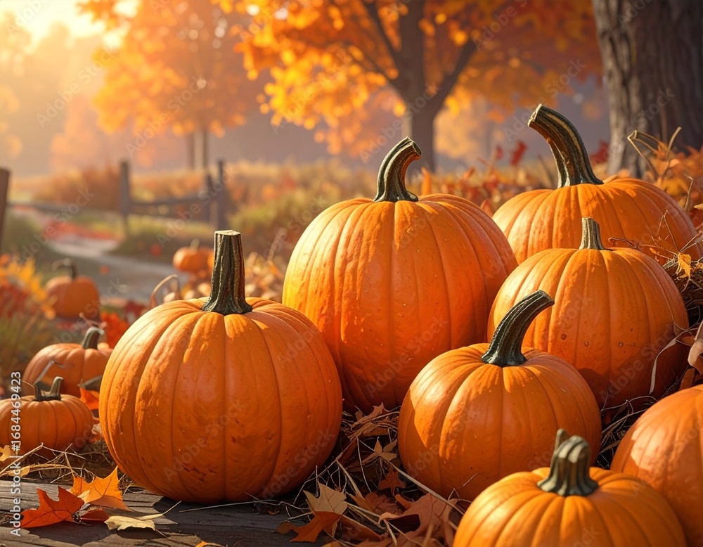 Naklejka premium Lots of pumpkins 01