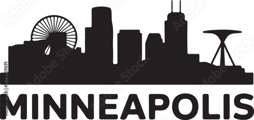 Stunning Minneapolis skyline silhouette captures city's vibrant energy and modern architectural beauty.