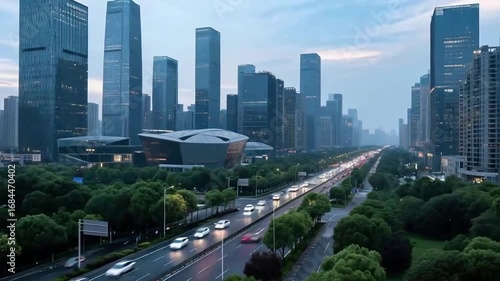 The scenery of the CBD building complex in Beijing, China