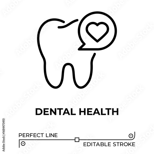 Vector line icon related to dental health. Perfect Line. Editable Stroke.