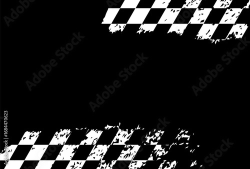Distressed Checkered Flag Racing Background.
