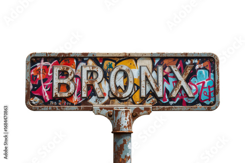 Bronx street sign, graffiti, urban decay, city backdrop, travel