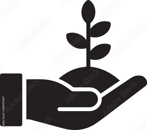 vector illustration of a hand seeding free vector icon
