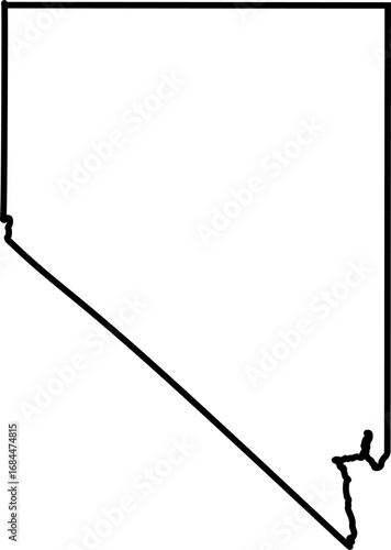 Nevada map of the USA state. Outline style map