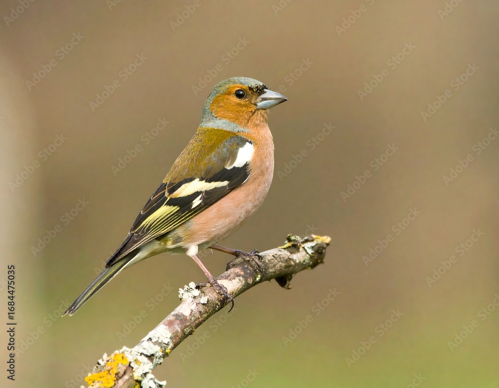 Fototapeta premium A small bird perched on a branch
