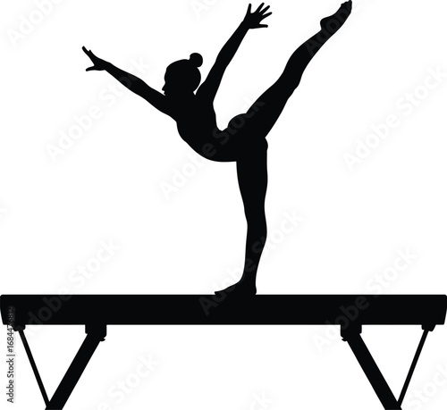 Gymnastic balance beam pose gymnastics athlete