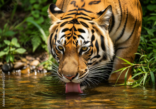 A wild tiger in nature