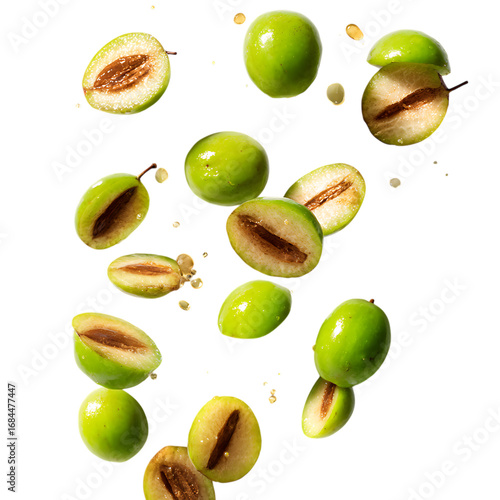 Kakadu Plum with half slices falling or floating png 