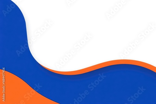 Abstract blue and orange wave design on white background