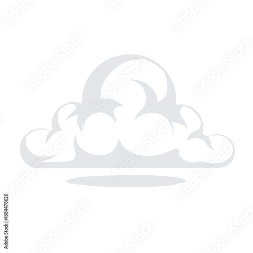 Serene cloud formation against white backdrop minimalist weather illustration design element