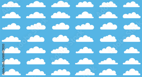 Diverse Collection of Fluffy White Clouds.