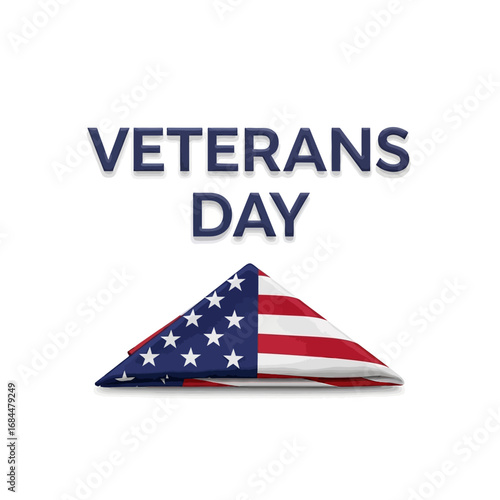 Patriotic remembrance: folded american flag honoring veterans on designated commemorative holiday