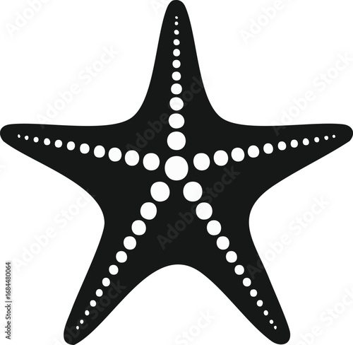 Starfish Animal Vector Logo in Minimalist Black and White, Simple Design Ideal for Wildlife Branding and Nature Illustration
