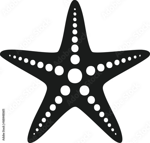 Starfish Animal Vector Logo in Minimalist Black and White, Simple Design Ideal for Wildlife Branding and Nature Illustration
