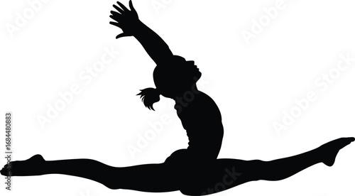 Gymnast split leap silhouette gymnastics