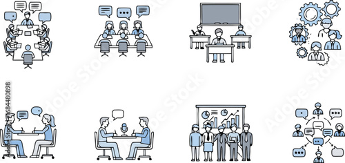 Diverse teams collaborate efficiently in modern business meetings and presentations for success