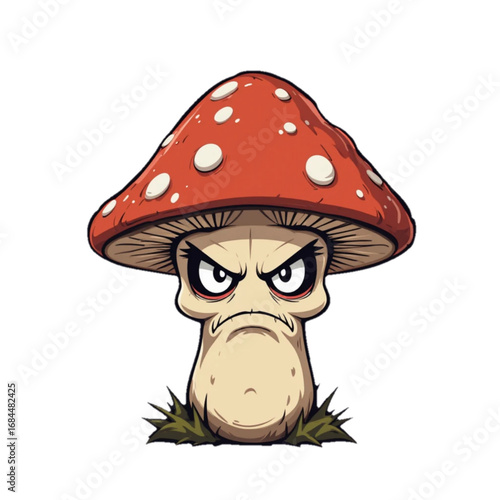 Flat colored halloween themed mushroom illustration 