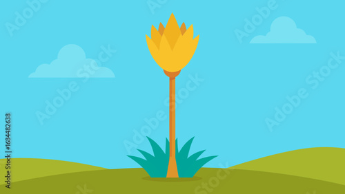 Bright Broom Plant Nature Vector Illustration Vibrant Yellow Floral Design