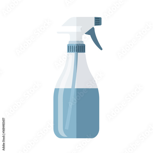 Simple sanitation solution spray bottle illustration for cleaning disinfecting and hygiene