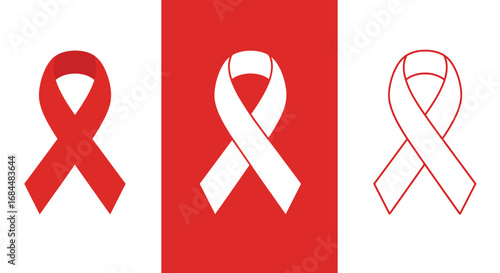 Three Awareness Ribbons for Health Causes.