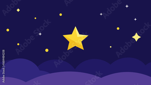 Gaze at Star Filled Night Sky Stunning Nature Vector Illustration