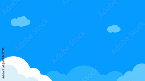 Gaze at Clear Blue Sky with Minimal Clouds Serene Nature Vector Design