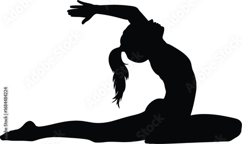 Silhouette of a gymnast performing a backbend gymnastics