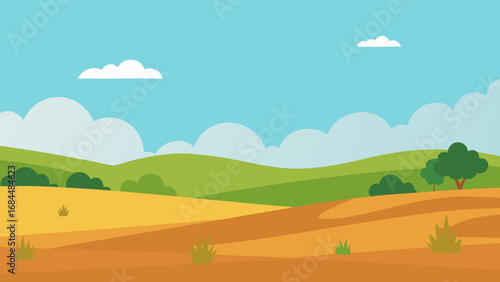 Explore Wide Prairie Landscape Vast Nature Vector Illustration Artwork