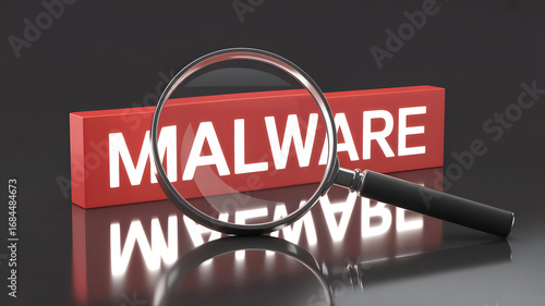 Magnifying malware threat: Cyber security concept of digital vulnerability
