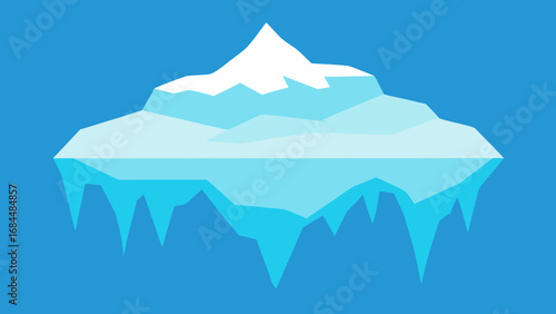 Witness a Melting Glacier with Icebergs Stark Nature Vector Illustration