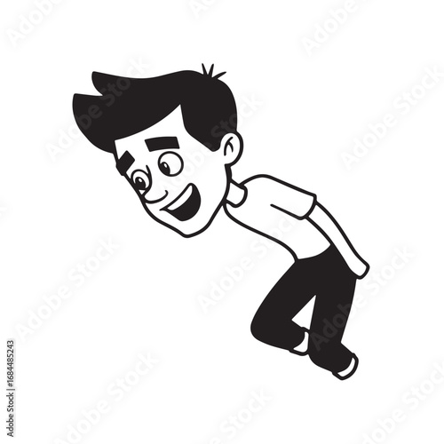 Handsome Man Black and White Illustration Vector Image Male Portrait Fashion Sketch Line Art Design