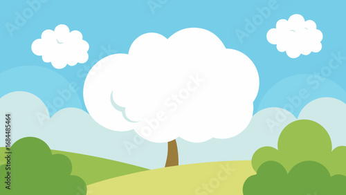 Fluffy Cotton Field Nature Vector Graphic Depicting Soft Agricultural Crop