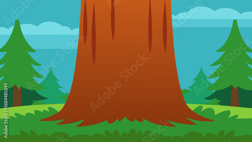 Textured Redwood Bark Nature Vector Graphic Depicting Tree Surface Detail
