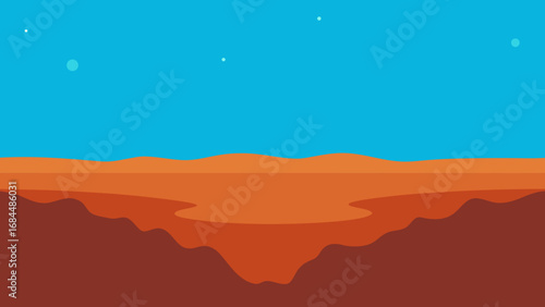 Flat Abyssal Plain Nature Vector Design Revealing Deep Sea Floor Terrain