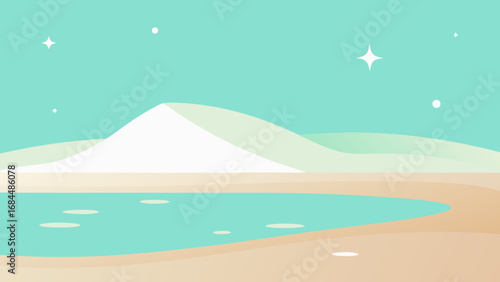 Sparkling Salt Flats Nature Vector Art Depicting Unique Geological Beauty