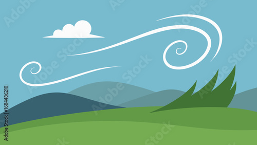 Bleak Windy Highland Moor a Rugged Nature Vector Illustration