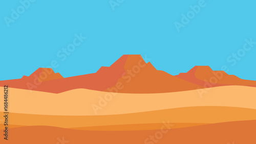 Vast Flat Desert Plateau a Barren Nature Vector Illustration