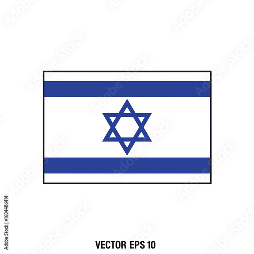 Geometric symbolism: a vector illustration of a flag displaying blue and white