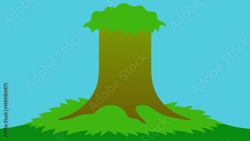 Vibrant Green Moss Growing on a Tree Trunk Nature Vector Texture