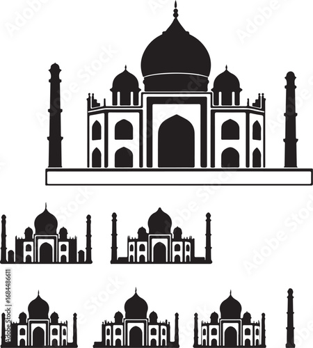 Taj Mahal Silhouettes Iconic